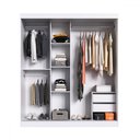 Ver imagem 3 de Guarda-roupa Casal Solano 3 Portas 2 Gavetas com Espelho Branco - Pnr Móveis