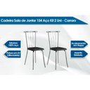 Ver imagem 3 de Kit 2 Cadeiras de Cozinha 154 Aço 2 Uni Preto/ Courano Preto - Carraro