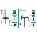 Ver imagem 6 de Kit 2 Cadeiras de Cozinha 154 Aço 2 Uni Preto/ Courano Preto - Carraro