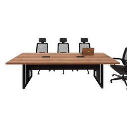 Mesa de Reunião 2,70m X 0,90m 2 Cx de Tomadas Pés Metal F5 - 5