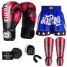 Kit Boxe Muay Thai Fheras Top Elite Vermelho (03002272) - 1