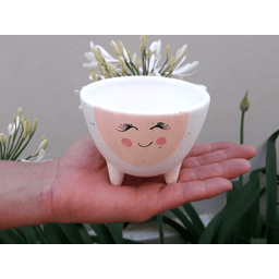 Vaso Cachepot Carinha Tripé M Kit 4un para Suculenta e Cacto - 3