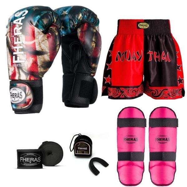Kit Boxe Muay Thai Fheras Top EUA (03001074) - 1