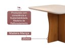 Ver imagem 3 de Mesa de Jantar 4 Lugares Retangular Moderna Bella, Tampo Chanfrado Mdf/vidro, Base Madeira Maciça