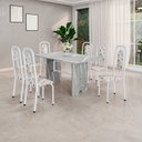 Ver imagem 1 de Conjunto Sala de Jantar com 6 Cadeiras Lara Branco/Arabesco