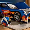 Ver imagem 2 de Cama de Solteiro Infantil Carros Rida Azul Racing Car Menino com Colchão Quarto Criança MDF