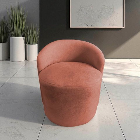 Poltrona Decorativa Yara Orgânica Bouclé Terracota