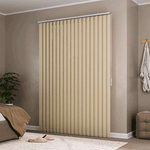 Persiana Vertical em Tecido Blackout Crisdan Largura 2,00 X 2,30 Altura Creme