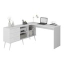 Ver imagem 2 de Escrivaninha de Canto em L com 3 Gavetas Porto Multimóveis Mp6036 Branco
