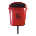 Ver imagem 7 de Cesto Individual Lixeira Coleta Seletiva 40 Litros Com Poste:Amarelo