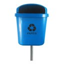 Ver imagem 5 de Cesto Individual Lixeira Coleta Seletiva 40 Litros Com Poste:Amarelo