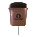 Ver imagem 1 de Cesto Individual Lixeira Coleta Seletiva 40 Litros Com Poste:Amarelo