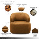 Ver imagem 3 de Kit 2 Poltronas Decorativas Charlote Sala de Estar Base Fixa Couro Caramelo Manchado G88 - Gran Belo