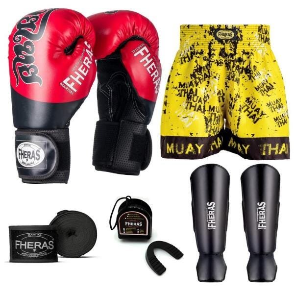 Kit Boxe Muay Thai Fheras Top Tailandesa Vermelho (03002827) - 7
