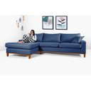 Ver imagem 2 de Sofa Living California 4 Lugares com Chaise Revestido Linho Base em Madeira:azul/direito
