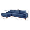 Ver imagem 4 de Sofa Living California 4 Lugares com Chaise Revestido Linho Base em Madeira:azul/direito