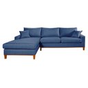 Ver imagem 1 de Sofa Living California 4 Lugares com Chaise Revestido Linho Base em Madeira:azul/direito