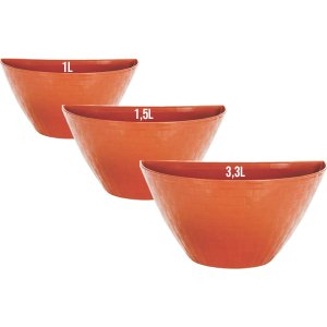 Vaso Meia Lua Rattan 3Tamanho Jardim Horta Vertical Ceramica