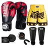 Kit Boxe Muay Thai Fheras Top Elite Vermelho (03002118) - 1