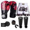 Kit Boxe Muay Thai Fheras Top Elite Vermelho (03002119) - 7