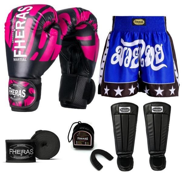 Kit Boxe Muay Thai Fheras Top Elite Rosa (03002376) - 7