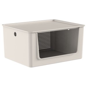 Cesto com Abertura Frontal 16 Litros Flow com Tampa Bege