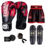 Kit Boxe Muay Thai Fheras Top Elite Vermelho (03002162) - 7