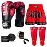 Kit Boxe Muay Thai Fheras Top Elite Vermelho (03002152) - 7
