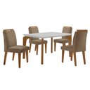 Ver imagem 2 de Sala de Jantar Mesa Liz 120cm em Mdf Canto Reto e 4 Cadeiras Athenas Moderna
