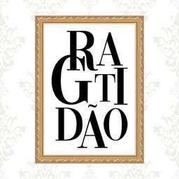 Quadro Moldura Dourada - Gratidão 24x18cm:com Acetato - 2