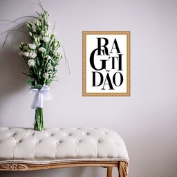 Quadro Moldura Dourada - Gratidão 24x18cm:com Acetato - 1