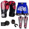 Kit Boxe Muay Thai Fheras Top Elite Vermelho (03002237) - 7
