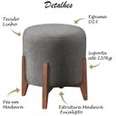 Ver imagem 4 de Puff Puf Sala Lhor Linho Cinza RM