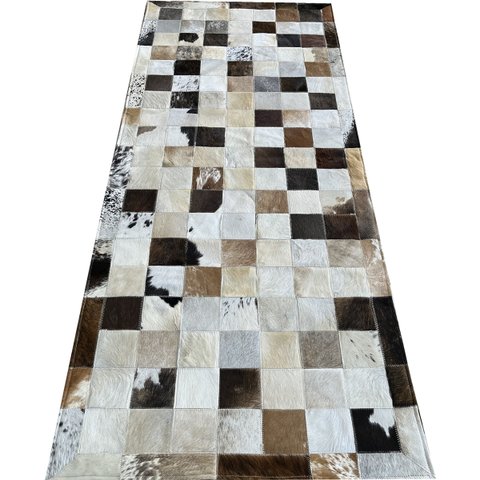 Tapete de Couro Marrom Misto 0,80x2,00 com Borda Pç 10x10cm