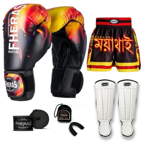 Kit Boxe Muay Thai Fheras Top Fogo (03001224) - 7