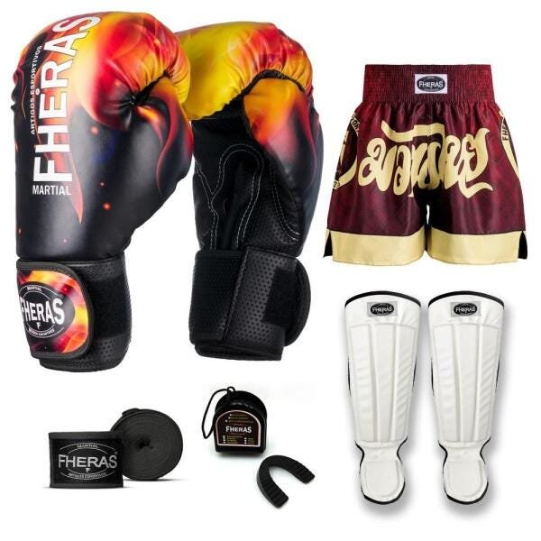 Kit Boxe Muay Thai Fheras Top Fogo (03001226) - 7