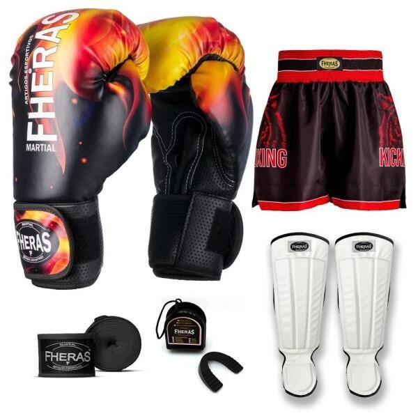 Kit Boxe Muay Thai Fheras Top Fogo (03001227) - 1