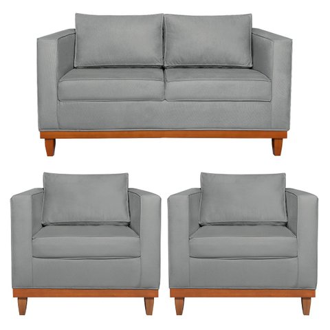Kit Sofa 2 Lugares e 2 Poltronas Europa Bouclé - Adj Decor
