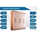 Ver imagem 2 de Guarda Roupa Solteiro 6 Portas e 2 Gavetas Espanha Naturale/Off White - Rufato