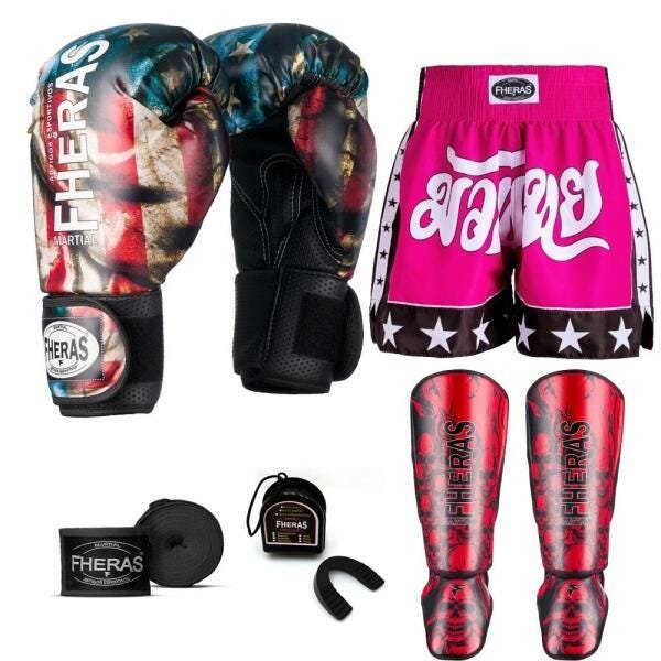 Kit Boxe Muay Thai Fheras Top EUA (03001163) - 1