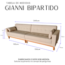 Ver imagem 5 de Sofá Gianni | Bipartido Acquablock & Base de Madeira | 260cm - Bege