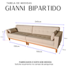 Sofá Gianni | Bipartido Acquablock & Base de Madeira | 260cm - Bege - 5