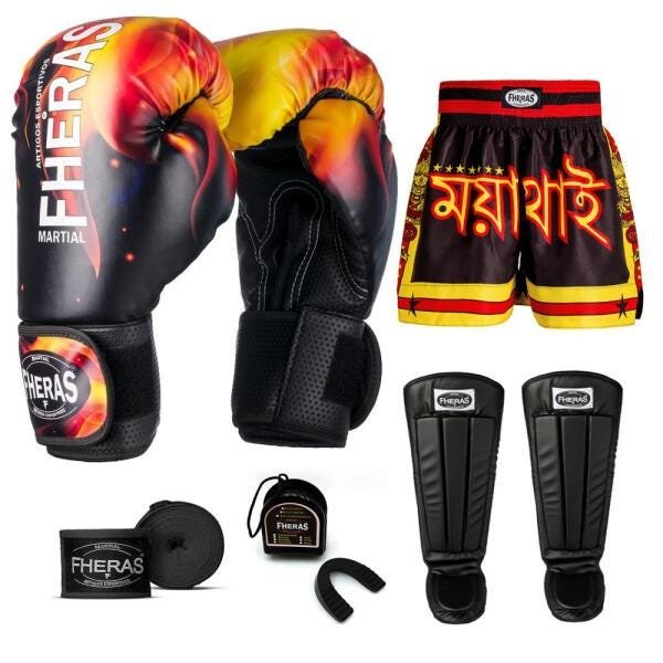 Kit Boxe Muay Thai Fheras Top Fogo (03001252) - 1