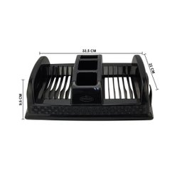 Escorredor de Pratos Secador Louça Compacto Rattan Utensilio de Cozinha Copos Talheres:preto - 2