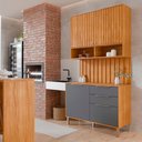 Ver imagem 2 de Aéreo com Balcão Painel Divina 120cm 4 Portas e 2 Gavetas Cinamomo/titanium