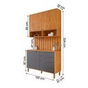 Ver imagem 4 de Aéreo com Balcão Painel Divina 120cm 4 Portas e 2 Gavetas Cinamomo/titanium