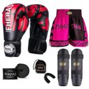 Ver imagem 1 de Kit Boxe Muay Thai Fheras Top Elite Vermelho (03002174)