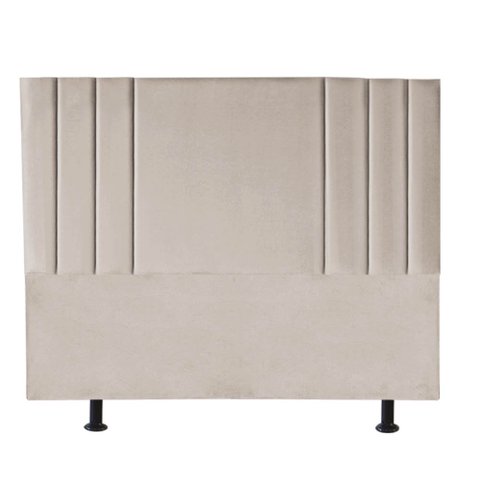 Cabeceira Estofada Cama Box King Grécia 195cm Courino:bege