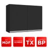 Armário de Parede Área de Serviço e Lavanderia 80cm com 02 Portas 100% MDF Preto - Abmaza Lux - 2