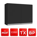 Ver imagem 2 de Armário de Parede Área de Serviço e Lavanderia 80cm com 02 Portas 100% MDF Preto - Abmaza Lux